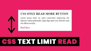 How To Create Read More Text Button With CSS Only | Very Simple and Creative Read More Button
