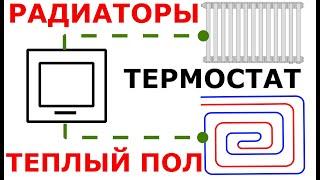 Комнатный термостат управляем теплым полом и радиаторами