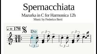 Mazurka in C for Harmonica 12h, 'Spernacchiata'. Music by Federico Berti