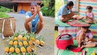 Single dad,picking pineapples to sell at the market,and his wife fixes rice cookers,Electric kettle