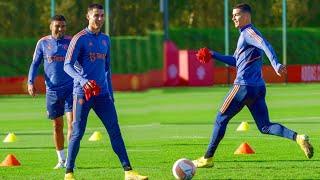 Cristiano Ronaldo is BACK in Manchester United training today