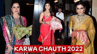 Bollywood wives celebrate Karwa Chauth | Shilpa Shetty | Neelam Kothari | Raveena Tandon