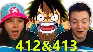 CONQUERORS HAKI  One Piece Ep 412 & 413 REACTION & REVIEW