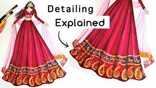 How to draw Ethnic Wear | Detailing Explained | Fashion Illustration
