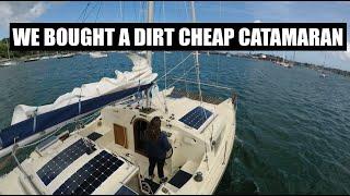 1] We Bought A DIRT CHEAP CATAMARAN With NO EXPERIENCE | TINY Sailboat Tour & Channel Intro