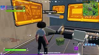 Destroy computer equipment at satellite stations or Corny Complex - Fortnite