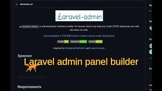 Laravel Admin Panel Builder // Quick Admin Panels #laravel