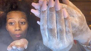 ASMR- Skin Sounds + Powder (VISUAL TRIGGERS, FINGER FLUTTERING...) 