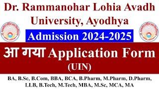 rmlau admission form, rmlau admission 2024, rmlau ba admission, rmalu bcom admission, rmlau mba,