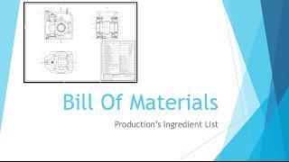 Beginning Engineers Bill Of Materials
