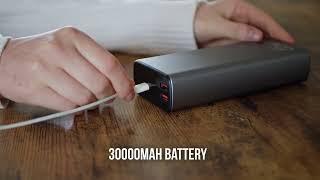 USAMS 30000mAh 65W Fast Charging Power Bank + 100W Data Cable