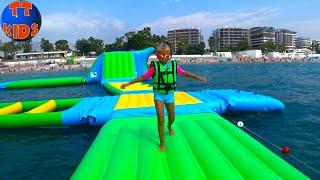 АКВАПАРК в открытом море и надувной батут на воде Giant Water Inflatable Trampoline