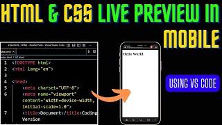 HTML & CSS Live Preview in Mobile | How to Use VS Code to Live Preview HTML and CSS on Mobile | #css