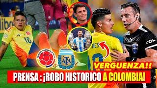 PRENSA REACCIONA al ROBO HISTÓRICO a COLOMBIA vs ARGENTIA  Final Copa América ¡ESCANDALO!