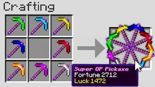minecraft but you can craft OVERPOWERED PICKAXES