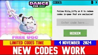 *NEW CODES NOVEMBER 4, 2024* Dance for UGC ROBLOX | Expires in 18 Hours!