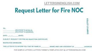 Request Letter For Fire NOC - Sample Letter Requesting for Fire No Objection Certificate