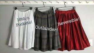 3 Ways to Make a Modernized/18th Century Skirt (18th c. Pockets, Outlander-style, and Reversible!)