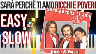 Sara' Perche' Ti Amo - Ricchi e Poveri - EASY SLOW Piano Tutorial  - video 4K