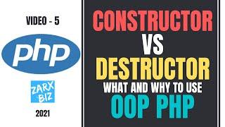 #5 Constructors and Destructors in OOP PHP | Object Oriented PHP Tutorial For Beginners