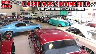 CLASSIC CAR DEALER!! - FULL WALKTHROUGH - 3 Rooms full of Classic Cars - Muscle Cars - Project Cars!
