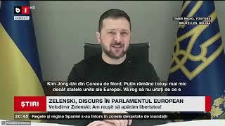 ZELENSKI, DISCURS ÎN PARLAMENTUL EUROPEAN, Știri B1TV_19 nov. 2024