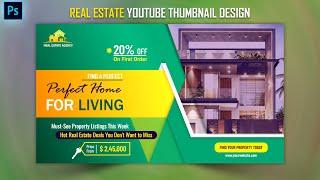 YouTube Thumbnail Design For Real Estate | Real Estate YouTube Thumbnail Design | Photoshop Tutorial