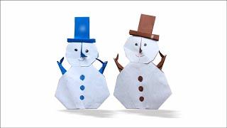 How to make Origami Snowman/ Origami Christmas/Papercraft Origami