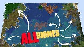 SUPER Minecraft Seeds (7): ALL BIOME SEED with Mushroom Island in the middle!