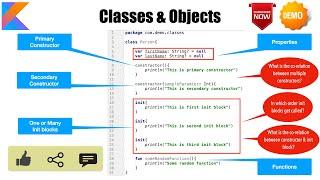 Primary & Secondary constructors | init blocks : Kotlin Fundamentals Tutorial - Part 11