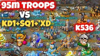 Lords Mobile - 90 Million Troops Getting Smashed By KD1+SQ1+'XD. Biggest Hits Of The Month