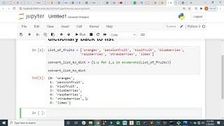 convert list to dictionary and back using python