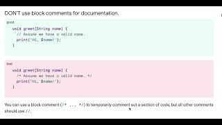 effective dart DON’T use block comments for documentation