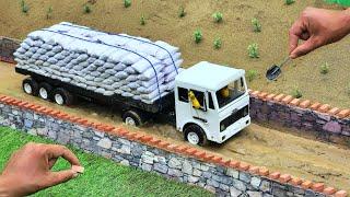 diy mini heavy truck loading concrete bags science project | diy tractor | @MiniCreative1