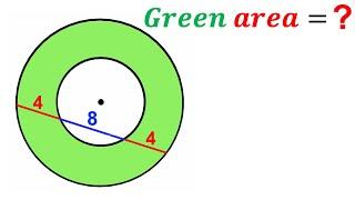 Can you find area of the Green shaded region? | (Annulus) | #math #maths | #geometry