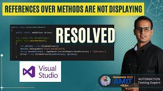 References Over The Methods/ Classes Not Displaying | Visual Studio Issues