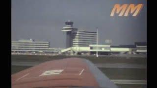 Amsterdam Schiphol Airport early 1970s old cine film 346