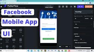 FlutterFlow - Build Facebook Mobile App Login Page UI