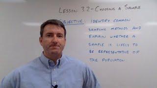 College Math Lesson 3.2 - Choosing a Sample