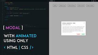 MODAL - With ANIMATED Using Only HTML | CSS