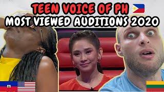 REACTION TO TOP 10 MOST VIEWED Blind Auditions of Voice 2020: Philippines  | FIRST TIME WATCHING