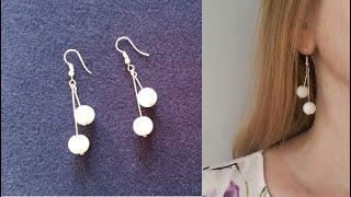 Diy two-bead earrings / Серьги из двух бусин своими руками