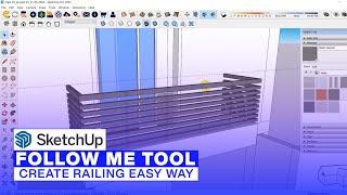 Railing Modeling Using Follow me Tool  Sketchup Bangla Tutorial  TwentySeven Studio