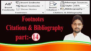 how to use footnote and citation | bibliography in word | reference tab ms word |part-14| #reference