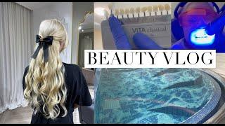 BEAUTY VLOG! NEW BALMAIN HAIR + EXTENSIONS UPDATE, SPA DAY & WHITER TEETH.