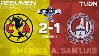 Resumen y goles | América 2-1 Atl San Luis | Torneo Guard1anes 2021 BBVA MX - J1 | TUDN