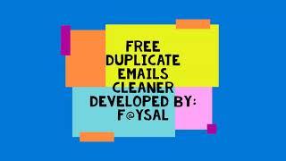 Duplicate Emails Cleaner   Free