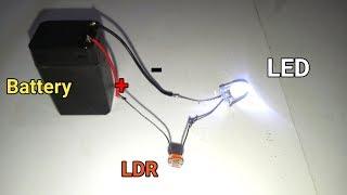 LDR Darkness Sensor Circuit Simple DIY with LED