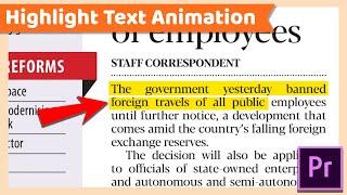 Highlight text or Marking Text Animation | Adobe Premiere Pro Tutorial