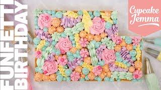 Funfetti Birthday Vanilla Sheet Cake Recipe - Sally's Birthday Cake! |Cupcake Jemma